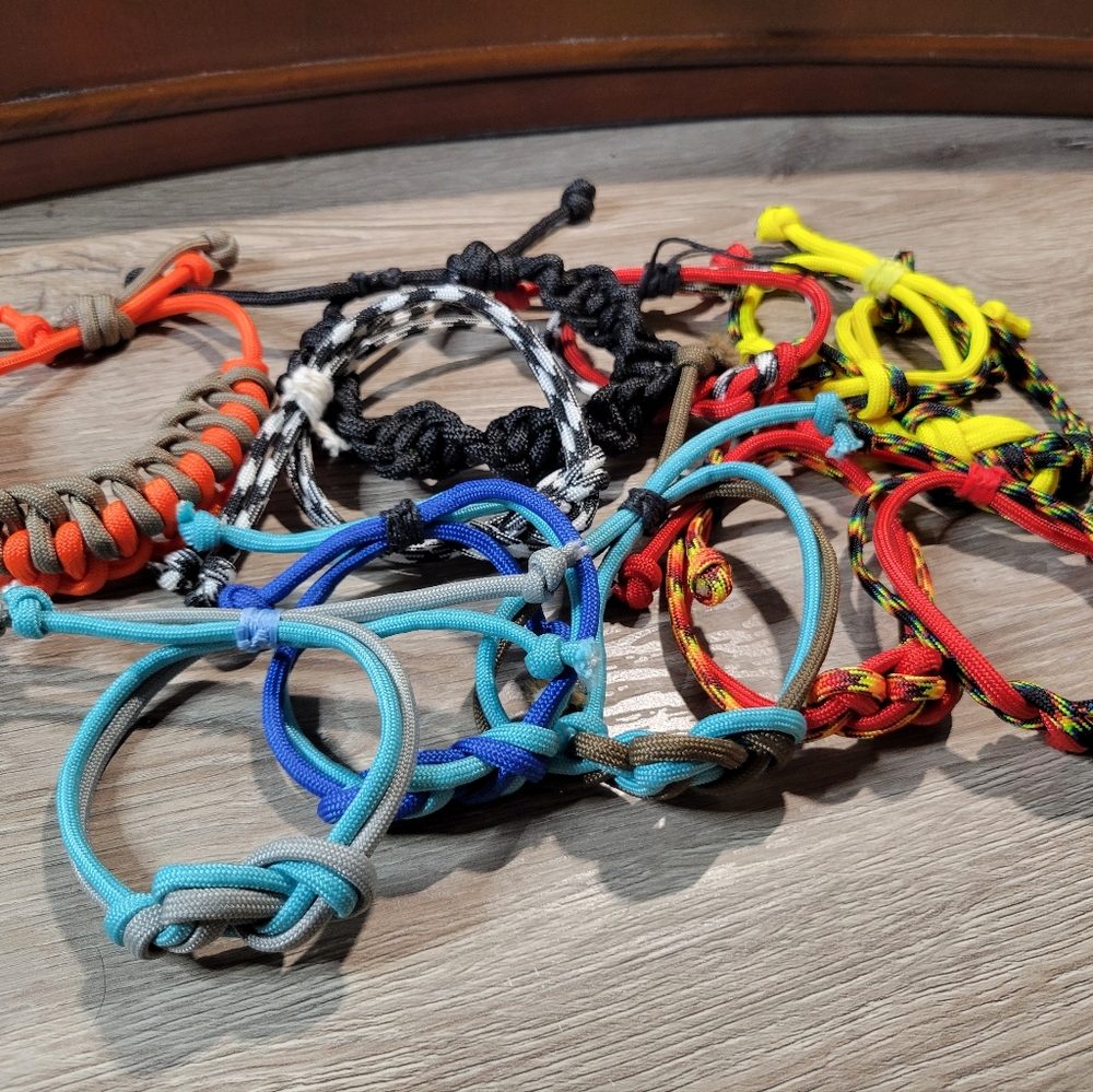 11 Piece Wholesale Bracelet Lot Handmade Paracord Macrame Bracelet Bundle